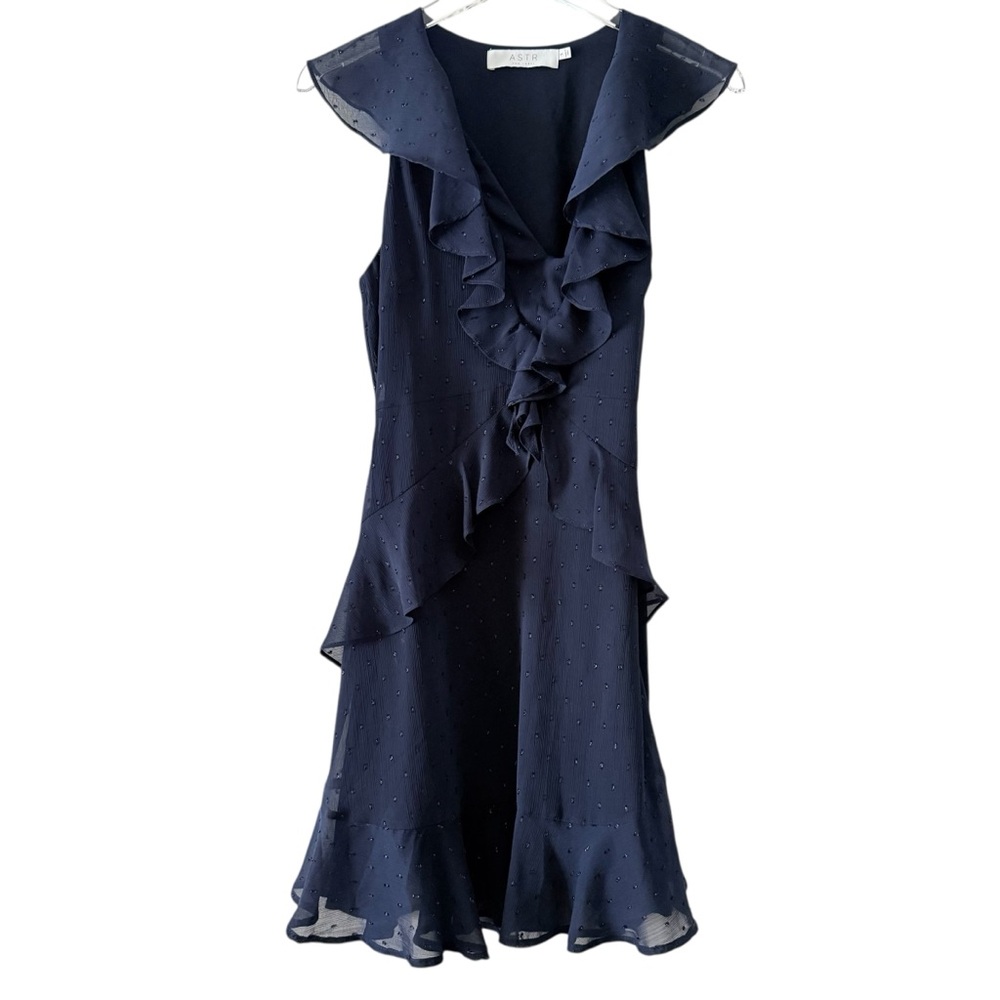 ASTR Navy Ruffle Party Dress Size Small
